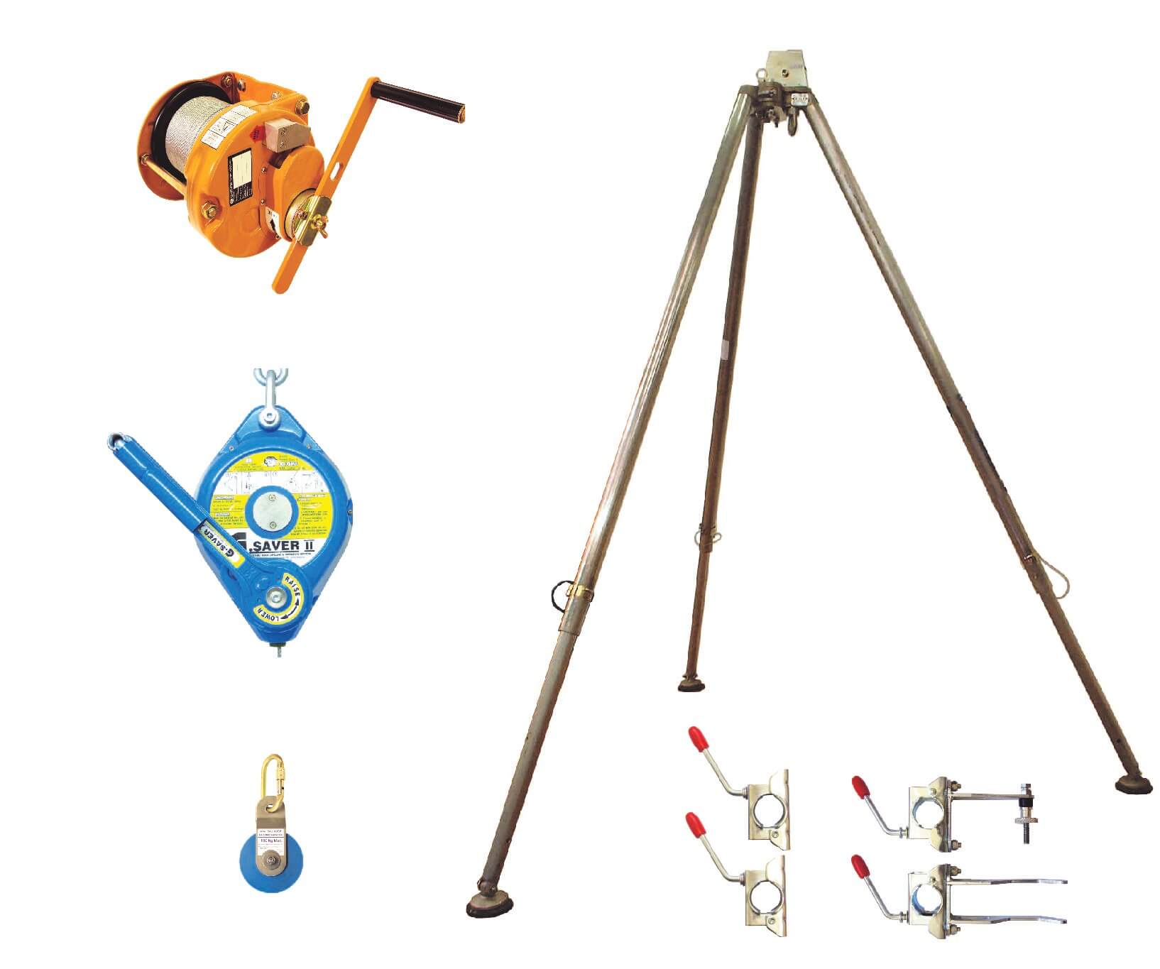 Globestock Tripod Kit, with G Saver, G winch, brackets and underslung pulley
