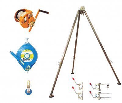 Globestock Tripod Kit with G saver G winch, Brackets and underslung pulley