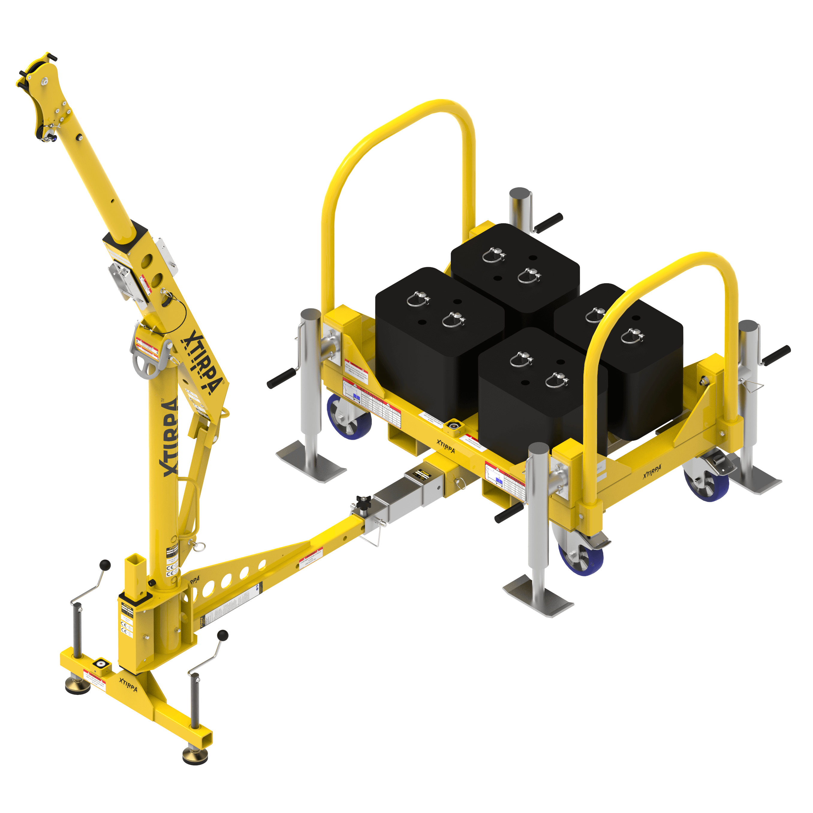 Counterweight 610mm Arm Davit System c/w Fall Arrest Recovery Device, Man Riding Winch & Brackets