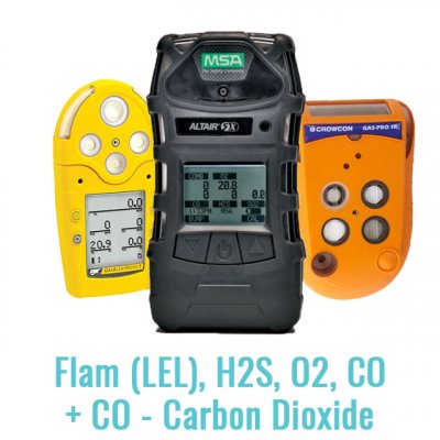 Specialist Multi Gas Monitor (Flam (LEL), H2S, O2, CO + CO - Carbon Dioxide)