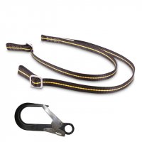 Work Positioning Twin Leg Lanyard Adjustable 1-2m - With Scaffold Hook